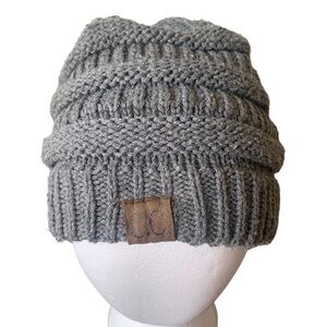 Charming Charlie‎ Gray Knit Beanie Cap Size OS